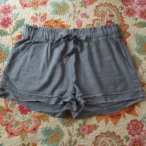 Rewash Comfy Gray Linen Blend Shorts